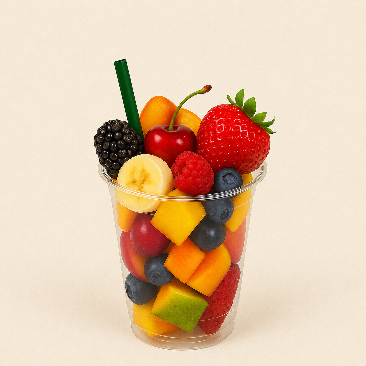 Smoothie cup with fresh fruit from Juice
